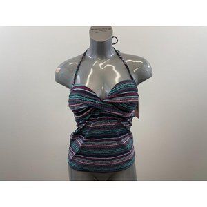 Ripzone Women's Bathing suit Top Striped colourful